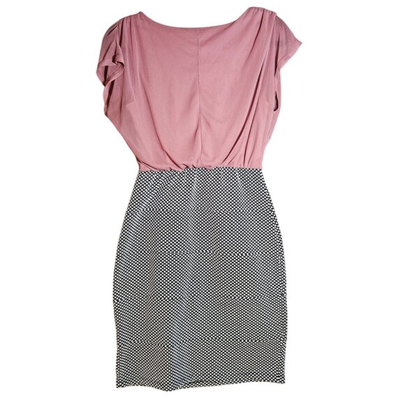 Enfocus Studio Pink & Black Polka Dot Sheath Dress Size 8 - Picture 2 of 13